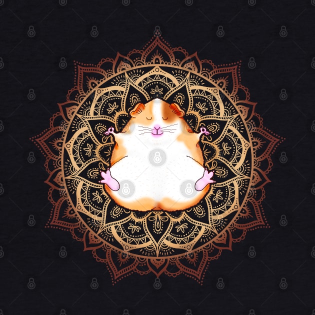 Zen Guinea Pig Meditating Mandala by Jitterfly